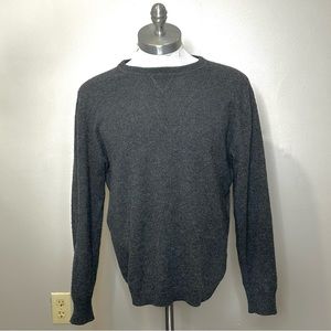 Large Mens LINKSOUL sweater w/ elbow patches, soft, fall, office wear. Excellent